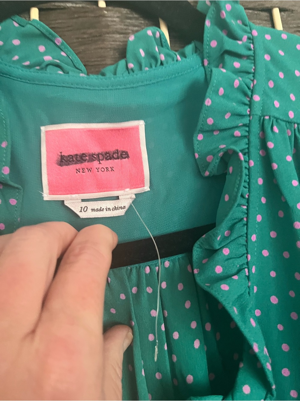 NWOT Kate Spade Teal Dot Ruffle Wrap Midi Dress Various Sizes 4,10 - Picture 5 of 5